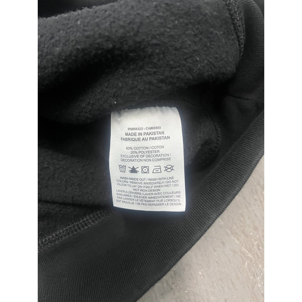 Nike Men's Black Solo Swoosh Fleece Crew Sweatshirt 611467-010 Casual Gorpcore - Picture 4 of 8